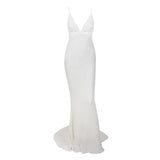 Goal Digger White Embellished Sequin Maxi Dress - Fashion Genie Boutique