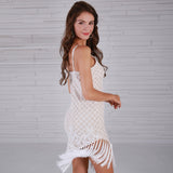 Incomparable White Tassel Mini Dress - Fashion Genie Boutique