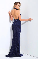 Spotlight Statement Navy Sequin Fishtail Maxi Dress - Fashion Genie Boutique