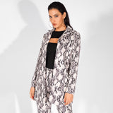 Take It Easy Grey Snake Print Jacket - Fashion Genie Boutique