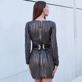 Empire Attitude Black Sequin Mini Dress - Fashion Genie Boutique