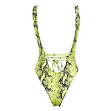 Thailand Green Cut Out Snake Print Swimsuit - Fashion Genie Boutique