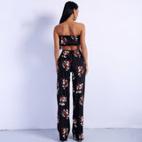 It’s A Match Black Floral Two Piece Trousers & Crop Top Co-Ord - Fashion Genie Boutique