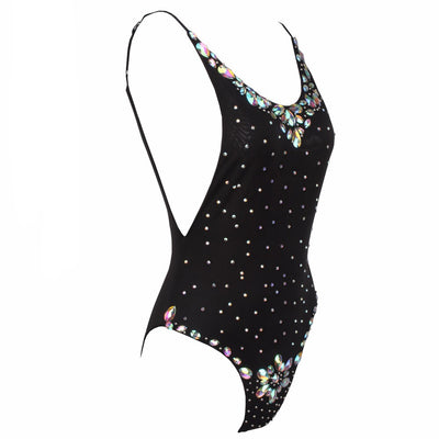Tranquil Tropics Black Crystal Embellished Swimsuit - Fashion Genie Boutique