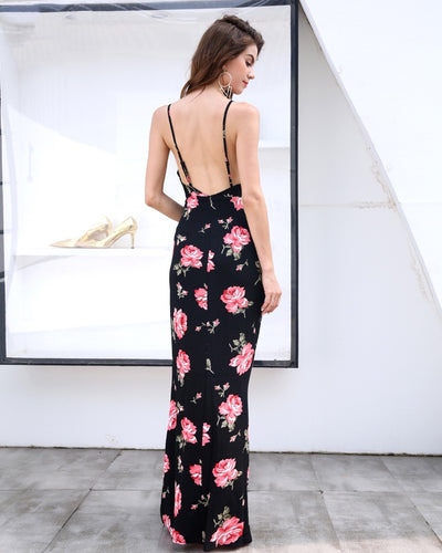 Tropical Treat Black Multi Floral Maxi Dress - Fashion Genie Boutique