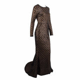 Time And Grace Black Glitter Embellished Long Sleeve Maxi Dress - Fashion Genie Boutique