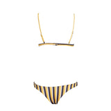 Beautiful Mirage Yellow Stripe Bikini Swimsuit - Fashion Genie Boutique