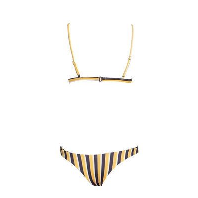 Beautiful Mirage Yellow Stripe Bikini Swimsuit - Fashion Genie Boutique