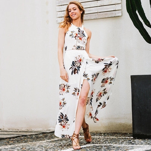 Koko White Floral Maxi Dress - Fashion Genie Boutique