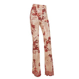 Little Wonder Red Sequin Mesh High Waisted Trousers - Fashion Genie Boutique