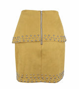 Little Minx Black Velvet Studded Asymmetrical Mini Skirt - Fashion Genie Boutique