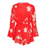 Prairie Daydream Charcoal Floral Print Playsuit - Fashion Genie Boutique