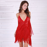 Doll Face Red Fringed Mini Party Dress - Fashion Genie Boutique