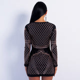 Beaded Beauty Black Long Sleeve Mini Dress - Fashion Genie Boutique