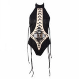 Beach Beliefs Black Lace Up Swimsuit - Fashion Genie Boutique