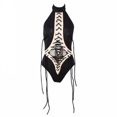 Beach Beliefs Black Lace Up Swimsuit - Fashion Genie Boutique