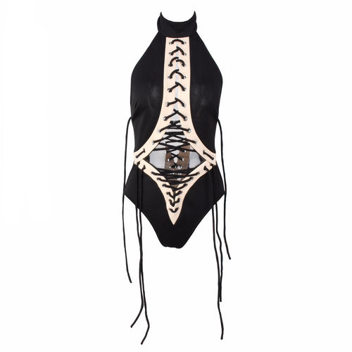Beach Beliefs Black Lace Up Swimsuit - Fashion Genie Boutique