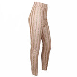 Walk Of Fame Gold & Nude Glitter Skinny Trousers - Fashion Genie Boutique