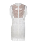 Flaunt It White Fringe Lace Mini Dress - Fashion Genie Boutique