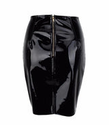 League Of Your Own Nude Faux Leather Mini Skirt - Fashion Genie Boutique