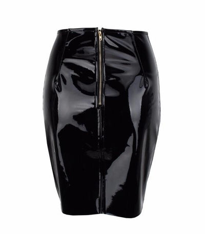 League Of Your Own Nude Faux Leather Mini Skirt - Fashion Genie Boutique
