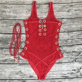 Treasure Island Black Lace Up Swimsuit - Fashion Genie Boutique