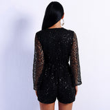 Candy Pants Black Sequin Playsuit - Fashion Genie Boutique