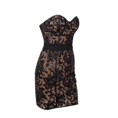 Sassy Chick Black Sequin Strapless Mini Dress - Fashion Genie Boutique