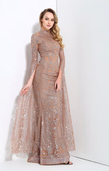 Queen Of The Night Gold Glitter Fishtail Maxi Dress - Fashion Genie Boutique