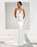 In Your Dreams White Maxi Satin Gown Dress - Fashion Genie Boutique