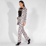 Take It Easy Grey Snake Print Skinny Trousers - Fashion Genie Boutique