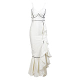 Señorita White Ruffle Maxi Dress - Fashion Genie Boutique