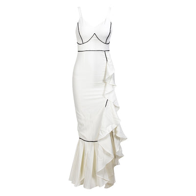 Señorita White Ruffle Maxi Dress - Fashion Genie Boutique