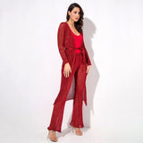 Graceful Ways Red Glitter Knit Cardigan - Fashion Genie Boutique