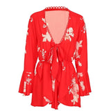 Prairie Daydream Charcoal Floral Print Playsuit - Fashion Genie Boutique
