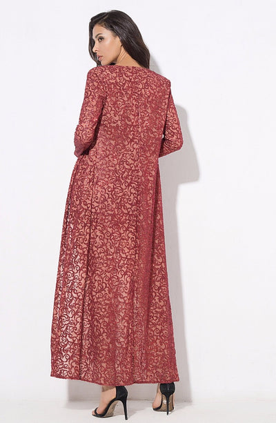 Rise & Shine Red Floor Length Glitter Jacket - Fashion Genie Boutique