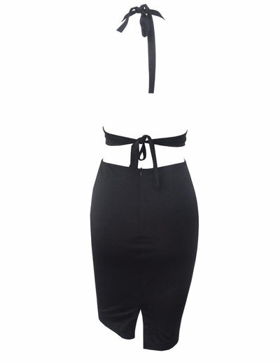 Envy Black Crystal Embellished Bodycon Mini Dress - Fashion Genie Boutique