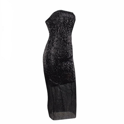 Glam Doll Red Strapless Sequin Midi Dress - Fashion Genie Boutique