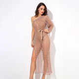 Ready To Glow Rose Gold Glitter Knit Kaftan Dress - Fashion Genie Boutique
