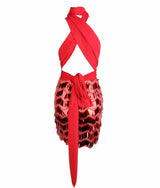 So Gorgeous Red Plunge Sequin Tassel Mini Dress - Fashion Genie Boutique