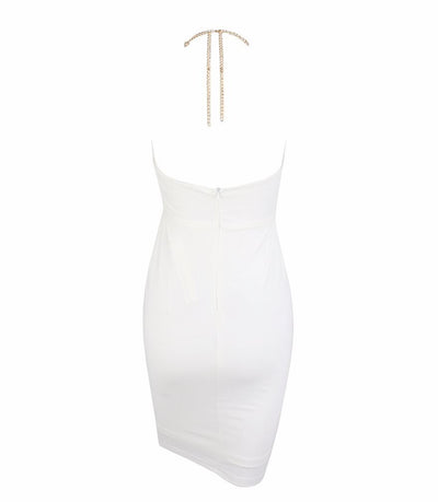 Take Me To The Halter White Mini Dress - Fashion Genie Boutique