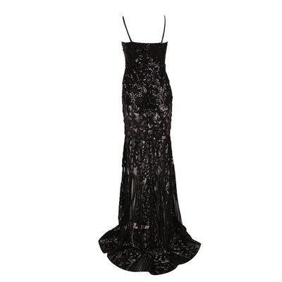 Stealing The Show Black Sequin Fishtail Maxi Dress - Fashion Genie Boutique