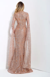 Queen Of The Night Gold Glitter Fishtail Maxi Dress - Fashion Genie Boutique