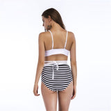 Resort Ready White & Navy Stripe Bikini - Fashion Genie Boutique