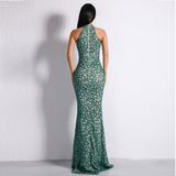 Effervescent Green Glitter Maxi Dress - Fashion Genie Boutique