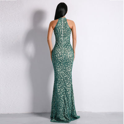 Effervescent Green Glitter Maxi Dress - Fashion Genie Boutique