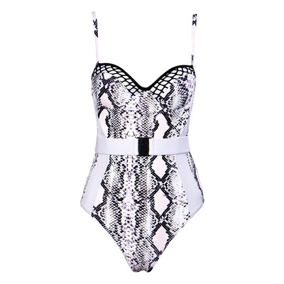 Martini White Snake Print Swimsuit - Fashion Genie Boutique