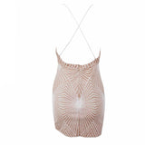 Glitzy Miss White & Nude Glitter Embellished Mini Dress - Fashion Genie Boutique