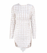 Hayden White Sequin Long Sleeve Sequin Mini Dress - Fashion Genie Boutique