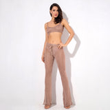 Palm Springs Rose Gold Metallic Knitted Crop Top - Fashion Genie Boutique